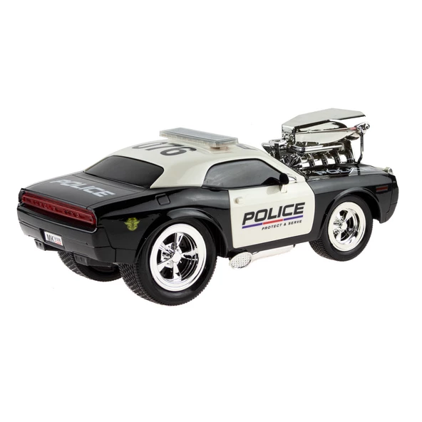 1:16 Ölçek Uzaktan Kumandalı Klasik Araba Super Polis Chewy Mavi - 3