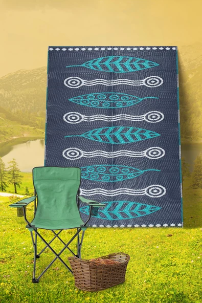 Savana 8809 Plaj Kamp Piknik Bahçe Halısı Balkon Teras Hasır Mat Savan Halı - 2