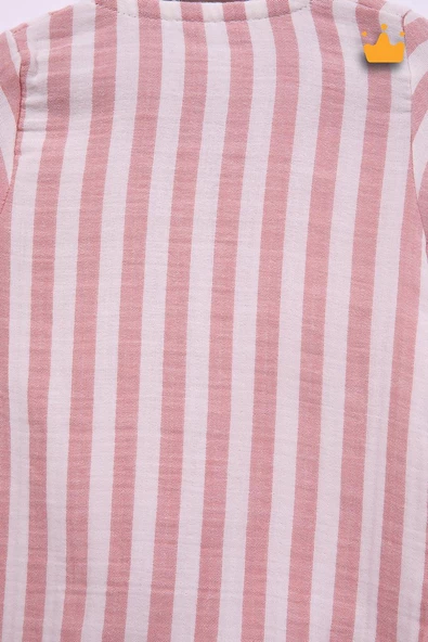 Begisa %100 Pamuk Müslin Erkek Bebek Çizgili Tulum 22404 - 6