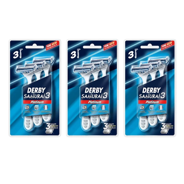 Derby Samurai 3 Platinum 3'lü Blister x 3 Adet - 2