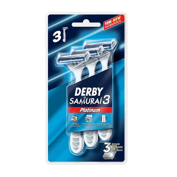 Derby Samurai 3 Platinum 3'lü Blister x 3 Adet - 3