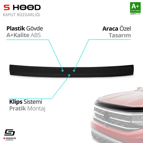 S-Dizayn Iveco Uyumlu Daily ABS Plastik Kaput Rüzgarlığı 2006-2011 A+Kalite Parça - 1