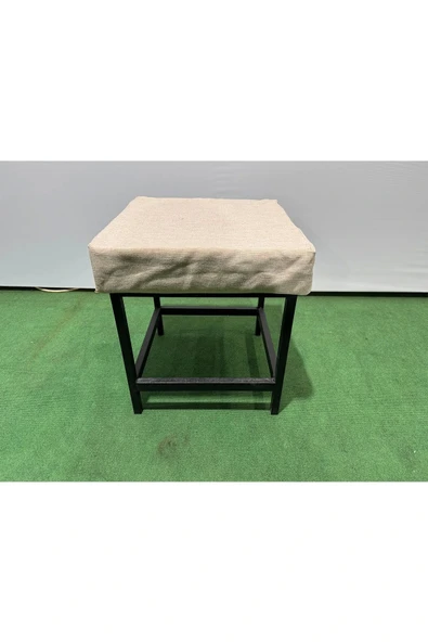 adımshops Metal ayaklı Sırtsız Bank Puf Bench Balkon-bahçe-kafe-çay Seti pufu ürün görseli