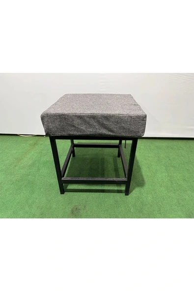 adımshops Metal ayaklı Sırtsız Bank Puf Bench Balkon-bahçe-kafe-çay Seti pufu - 1
