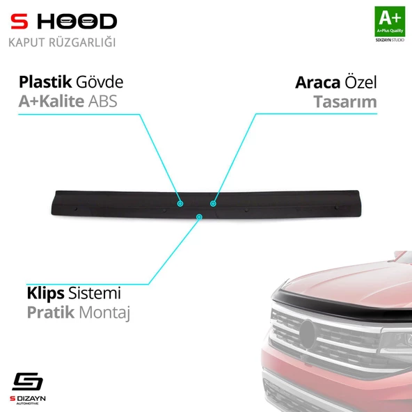 S-Dizayn Peugeot Uyumlu Boxer ABS Plastik Kaput Rüzgarlığı 2006-2014 A+Kalite Parça