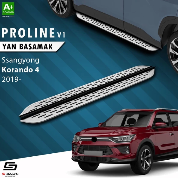 S-Dizayn Ssangyong Korando OEM Still Pro V1 Aluminyum Yan Basamak 183 Cm 2019 Üzeri