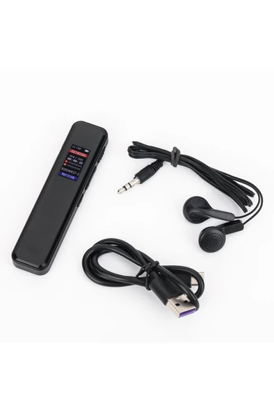 Profesyonel 32GB Ses Kayıt Cihazı Röportaj Ders Kaydı MP3 Çalar Ekranlı Model ( KB90 ) - 4