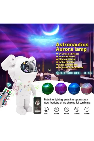 Astronot Gece Lambası Projektör Bluetooth Hoparlör Uzaktan Kumandalı - 2
