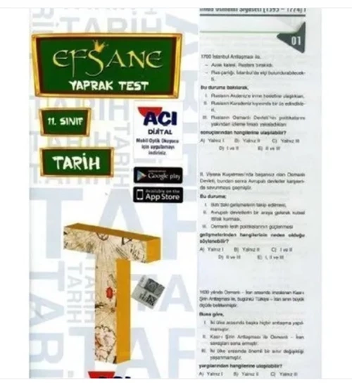 Açı 11.Sınıf İnkılap Tarihi Yaprak Test