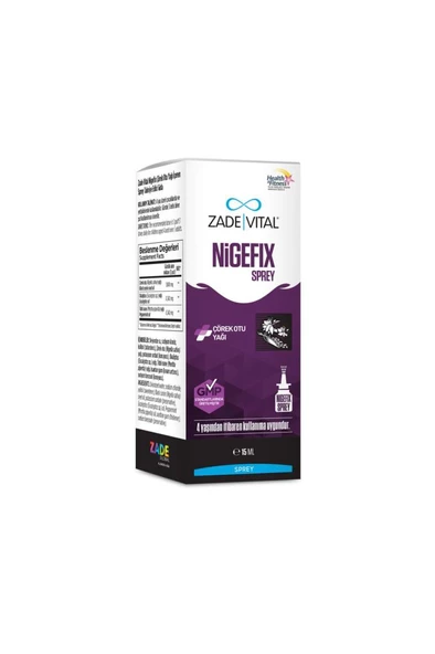 Zade Vital Nigefix Çörek Otu Yağı İçeren Nazal Sprey 15 ML - Resim 3