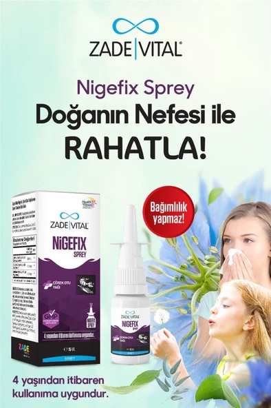 Zade Vital Nigefix Çörek Otu Yağı İçeren Nazal Sprey 15 ML - Resim 5