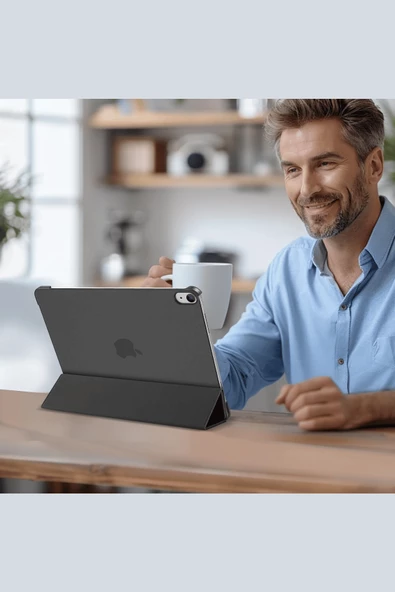 iPad Air 13 A2898 / A2899 / A2900 Uyumlu Kalem Bölmeli Smart Cover Akıllı Tablet Kılıfı - Resim 4