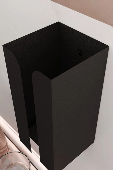 Risingmaber Metal Siyah Güçlü Yapışkanlı Organizer Peçetelik,Dispenser Mutfak Banyo Peçetelik MT107S - 4