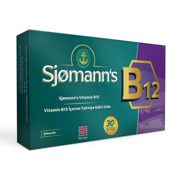 Sjomanns Vitamin B12 1000 mcg 30 Çiğnenebilir Jel Form