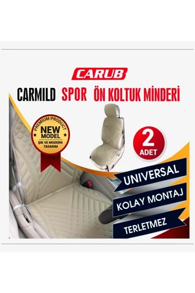 Carub Carmild Spor Ön Koltuk Minderi 2li Set Bej Renk