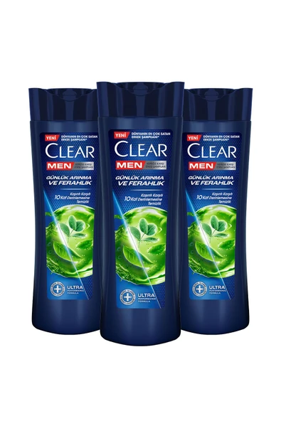 Clear Men Günlük Arınma ve Ferahlık Kepeğe Karşı Şampuan 3 x 350 ML - 2