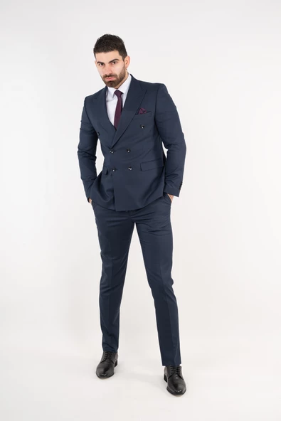 APARTRO KRUVAZE SLİMFİT ERKEK TAKIM ELBİSE - 9