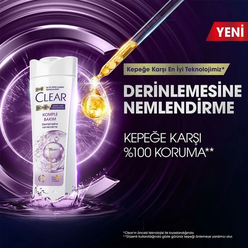 Clear Women Kepeğe Karşı Etkili Şampuan Komple Bakım 350 ML - 3