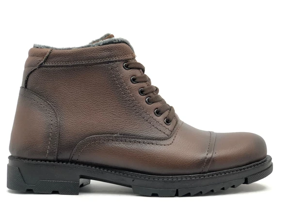 Geppetto İçi Yünlü Kauçuk Taban Hakiki Deri Bağcıklı Erkek Bot - Resim 13