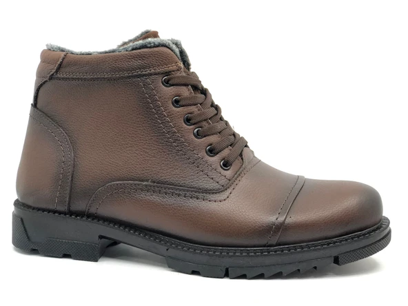 Geppetto İçi Yünlü Kauçuk Taban Hakiki Deri Bağcıklı Erkek Bot - Resim 2