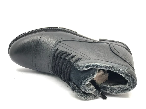 Geppetto İçi Yünlü Kauçuk Taban Hakiki Deri Bağcıklı Erkek Bot - Resim 10