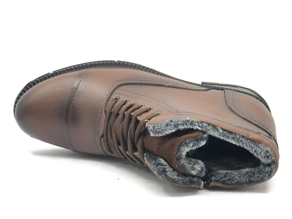 Geppetto İçi Yünlü Kauçuk Taban Hakiki Deri Bağcıklı Erkek Bot - Resim 17