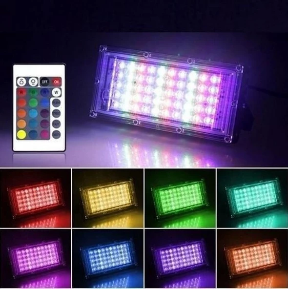 Zhltools Kumandalı Led Işık Dış Cephe Aydınlatması Çok Renkli RGB Led Panel Işık Parti Konser Işığı Led Aydınlatma ürün görseli