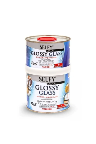 Rich Selfy Decor Glossy Glass Sıvı Cam Vernik 500+250ml /