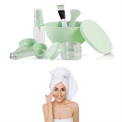 Yüz Maskesi 9 Parça Karıştırma Aleti Seti DIY Yüz Maskesi Hazırlama Kabı Seti - 11