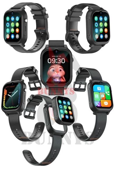 Bunnys   Sim Kartlı Akıllı Çocuk Takip Saati 4G Arama Konuşma Özellikli Konum Takibi HEDİYELİ - 2
