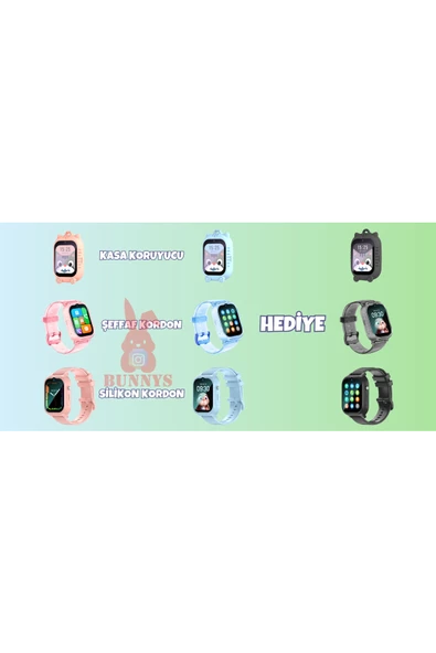 Bunnys   Sim Kartlı Akıllı Çocuk Takip Saati 4G Arama Konuşma Özellikli Konum Takibi HEDİYELİ - 4