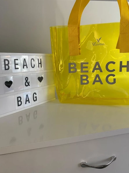 LV-BB0001 BEACH BAG SARI PLAJ ÇANTASI ŞEFFAF PVC