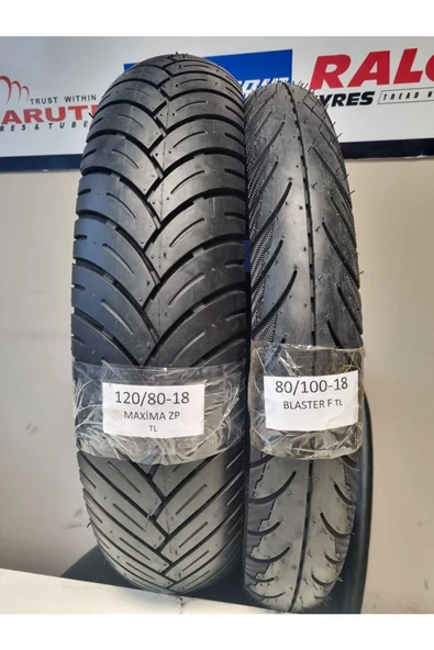 MARUTİ TYRES HERO KARİZMA TAKIM LASTİK 120/80-18 VE 80/100-18 TL (TUBELESS - DUBLEKS) MOTOSİKLET LASTİĞİ MAXİMABLASTER - 2