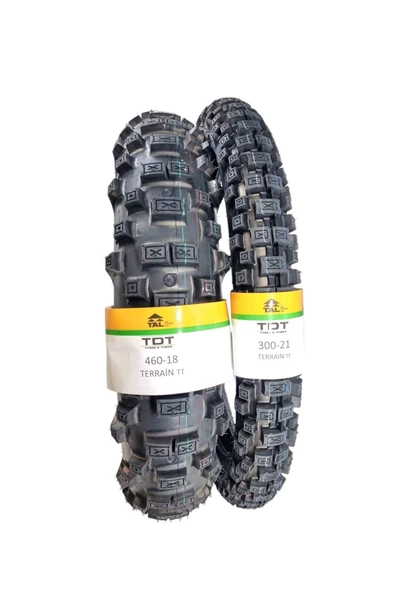 TDT TYRES HONDA CRF LASTİK TAKIMI 460-18 VE 300-21 TT (İÇ LASTİKLİ TİP) TERRAİNSET01