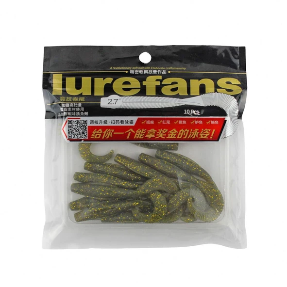 Lurefans Worm Tail 6,8 Cm Color 3# 10 Pcs - 2