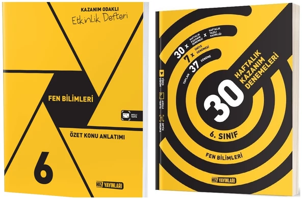 Hız 2025 6. Sınıf Fen Bilimleri Defter + 36 Haftalık Deneme Seti Seti 2 Kitap