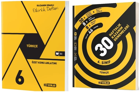 Hız 2025 6. Sınıf Türkçe Defter + 36 Haftalık Deneme Seti Seti 2 Kitap