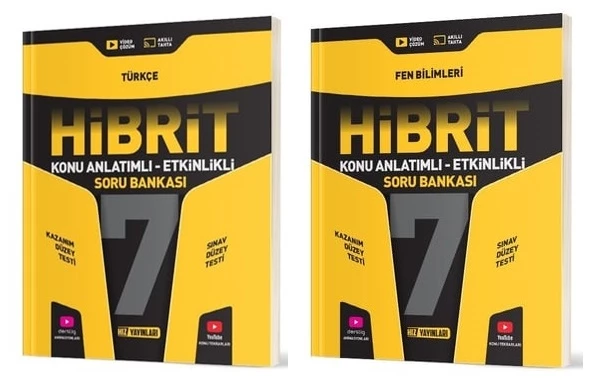 Hız 2025 7. Sınıf Türkçe + Fen Bilimleri Hibrit - Konu Soru Seti 2 Kitap
