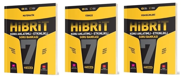 Hız 2025 7. Sınıf Matematik + Türkçe + Fen Bilimleri Hibrit - Konu Soru Seti 3 Kitap