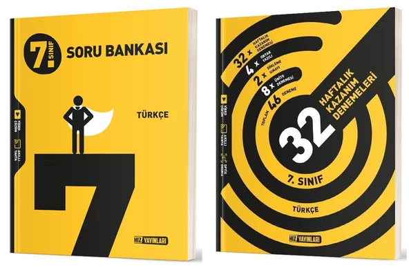 Hız 2025 7. Sınıf Türkçe Soru + 36 Haftalık Deneme Seti 2 Kitap