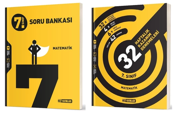 Hız 2025 7. Sınıf Matematik Soru + 36 Haftalık Deneme Seti 2 Kitap