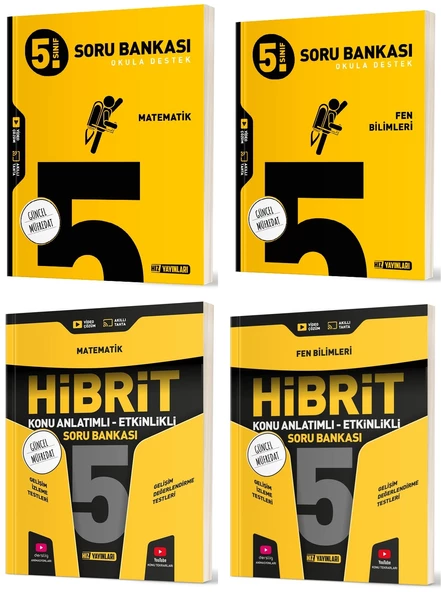 Hız 2025 5. Sınıf Matematik + Fen Bilimleri Soru + Hibrit - Konu Seti 4 Kitap Güncel Müfredat ürün görseli