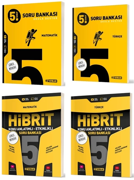 Hız 2025 5. Sınıf Matematik + Türkçe Soru + Hibrit - Konu Seti 4 Kitap Güncel Müfredat ürün görseli