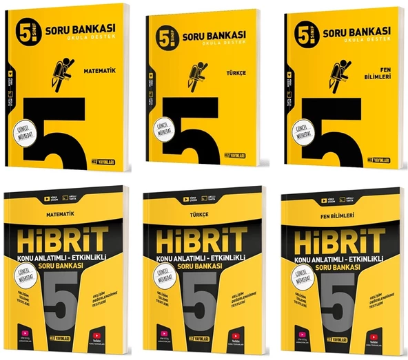 Hız 2025 5. Sınıf Matematik + Türkçe + Fen Soru + Hibrit - Konu Seti 6 Kitap Güncel Müfredat ürün görseli