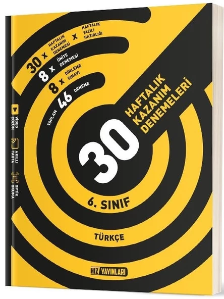 Hız Yayınları 2025 6. Sınıf Türkçe 36 Haftalık Deneme Deneme