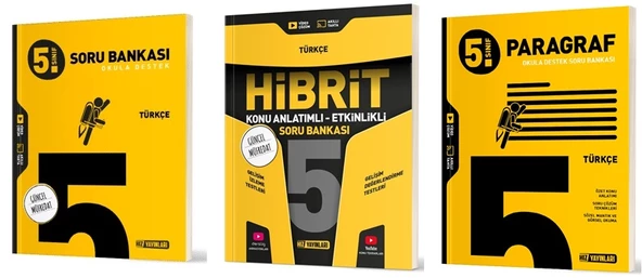 Hız 2025 5. Sınıf Türkçe + Paragraf Soru + Hibrit - Konu Seti 3 Kitap Güncel Müfredat