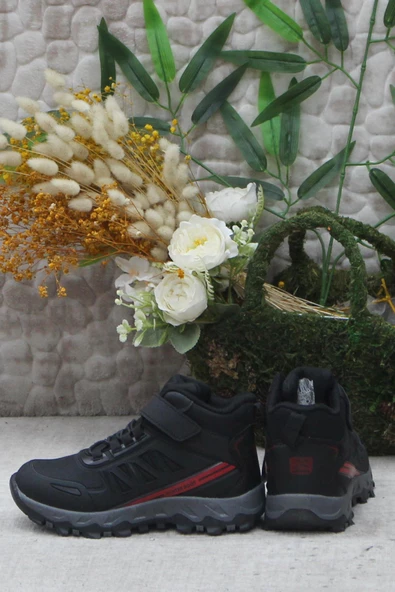 Kinetix Supla Hı Siyah Kırmızı Rahat Kaymaz Taban Orijinal Ürün Erkek Çocuk Bot - Resim 4