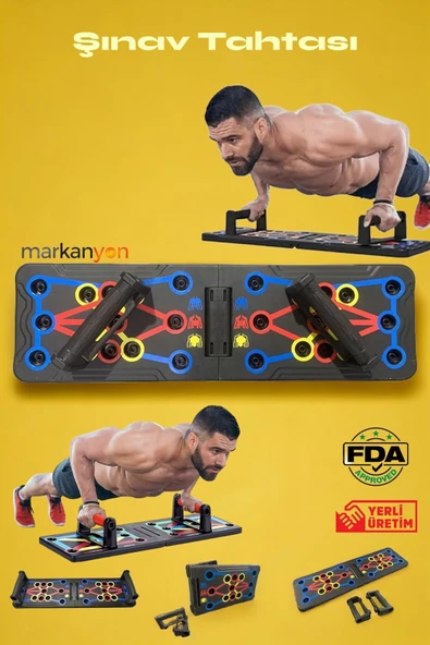 Markanyon Şınav Çalışma Platformu Tahtası Aleti Fitness Spor Kondisyon Katlanabilir 13 in1 Şınav Barı