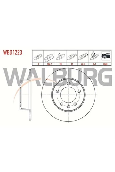 Walburg On Fren Disk 2 Adet Renault Master 2-3 Opel Movano ürün görseli 1