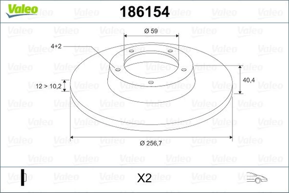 Ön Fren Disk 2 Adt Tmpra-Tipo-Marea-Brava-Brovo Valeo 186154